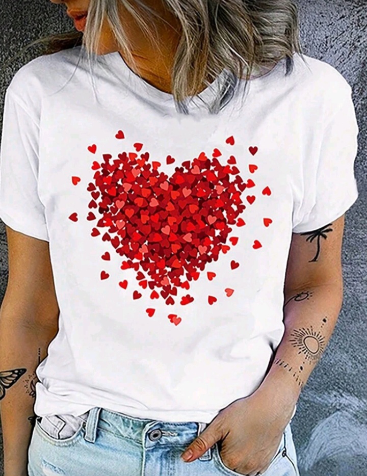 Valentine’s Day Heart Print T-Shirt