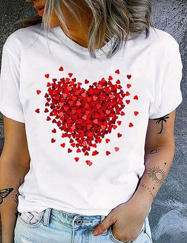 Valentine’s Day Heart Print T-Shirt