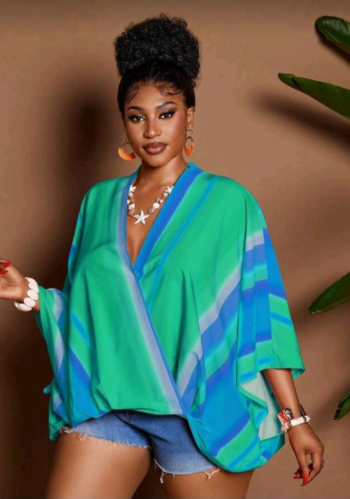 Plus Size Romantic Print Wrap Shirt – Fall Fashion for Women