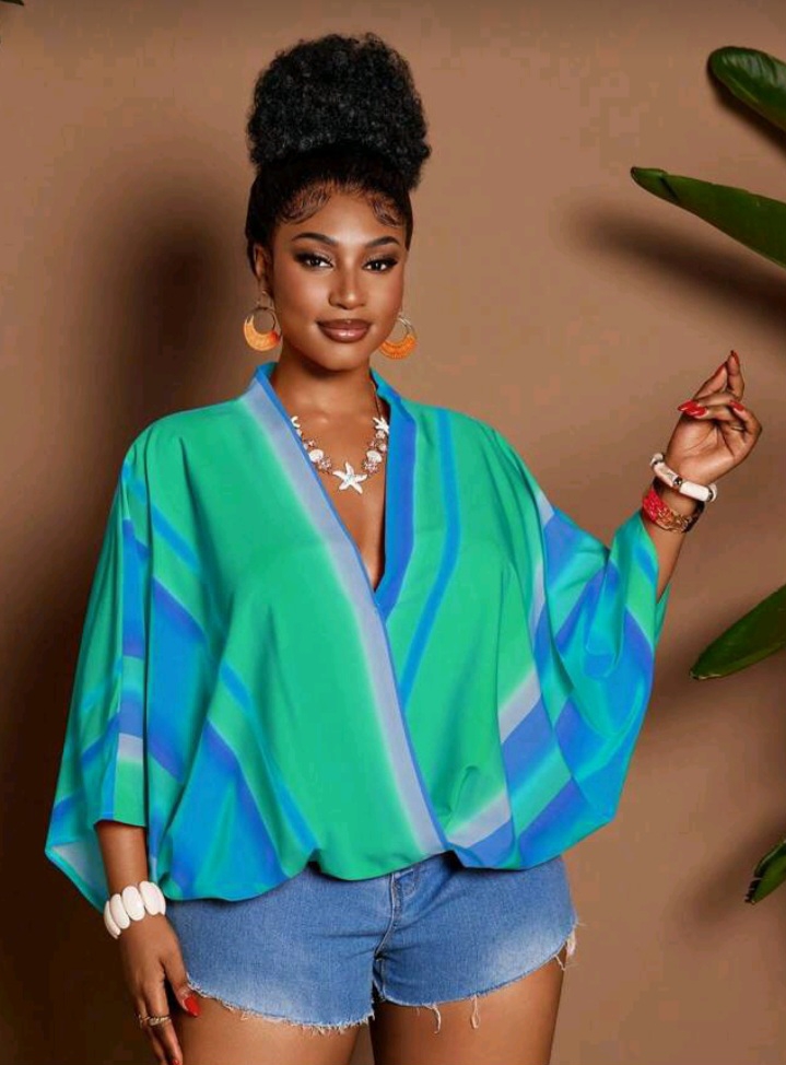 Plus Size Romantic Print Wrap Shirt – Fall Fashion for Women