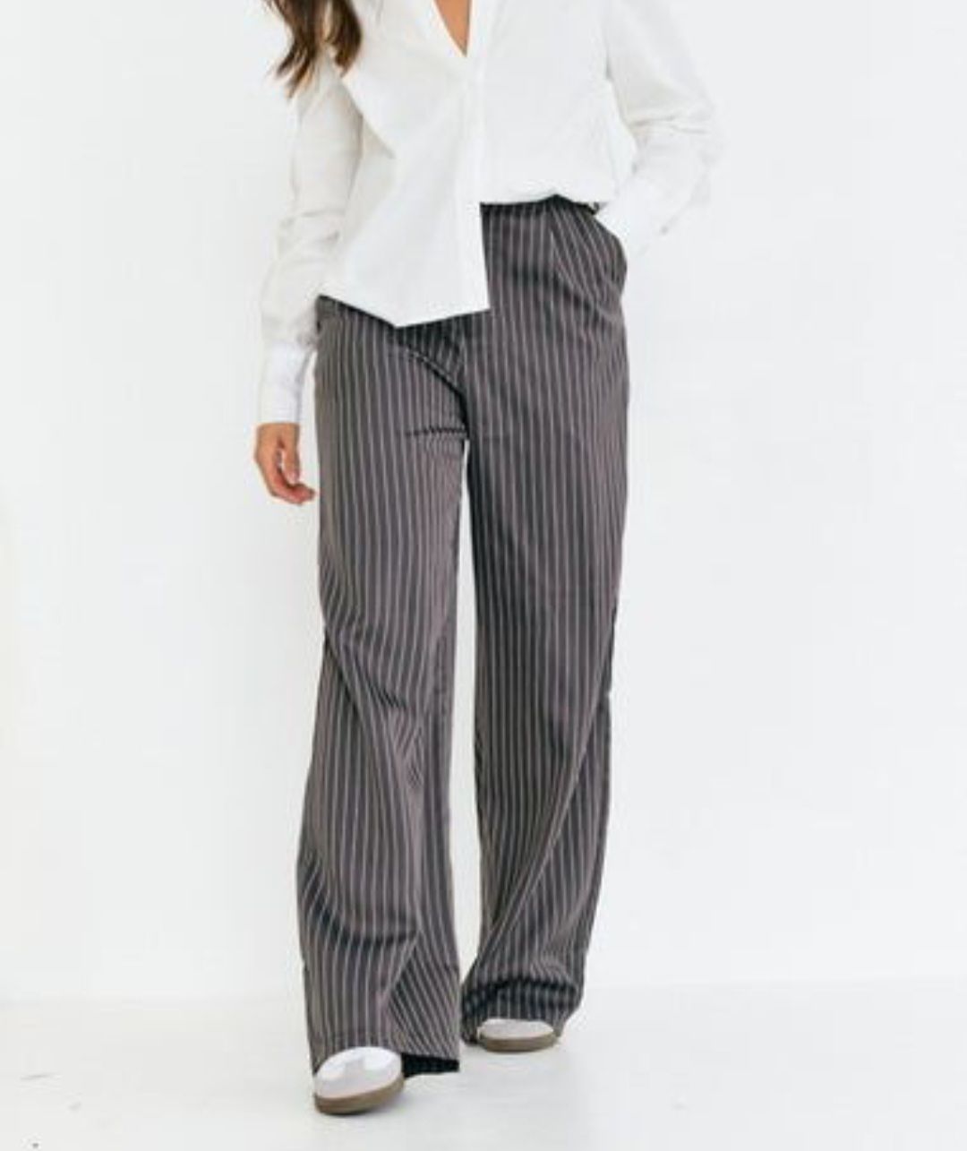 Tailored Pinstripe Loose Work Pants