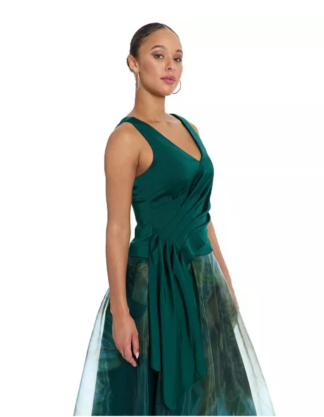 Women’s Asymmetrical Pleated V-Neck Top