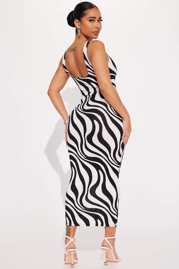 Sleeveless Square Neck Maxi Dress