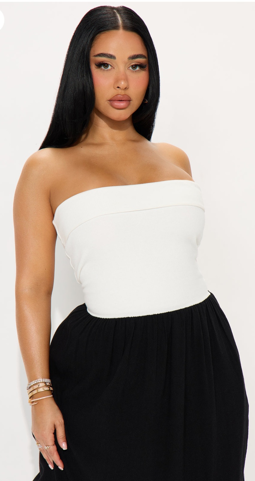 Classic Contrast Sleeveless Maxi Dress