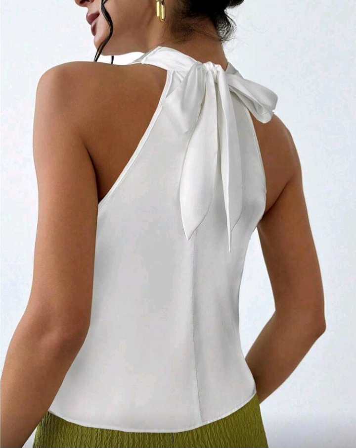 Satin Tie Back Halter Top