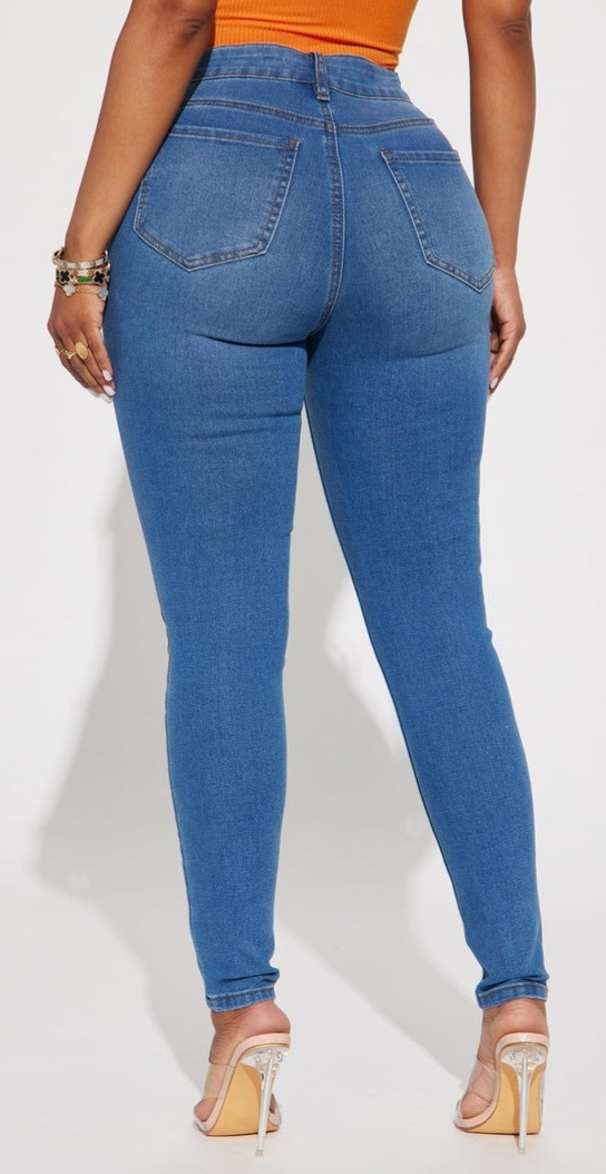 High-Waist Straight Leg Skinny Jeans