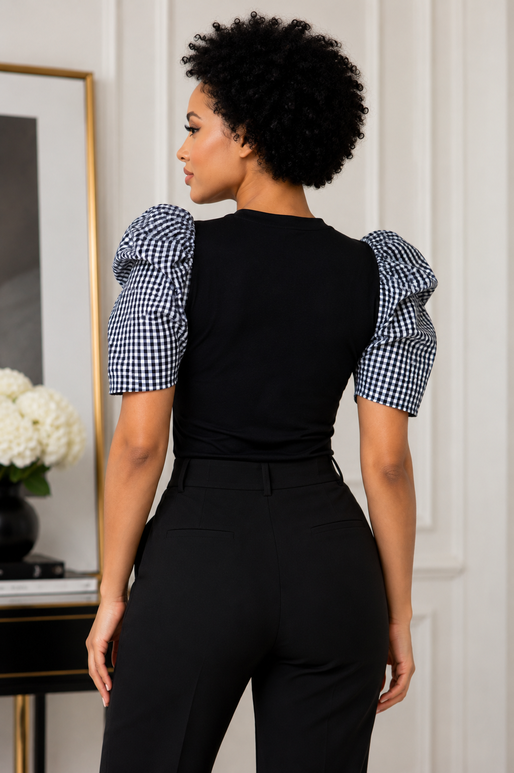 Harper Gingham Puff Sleeve Blouse