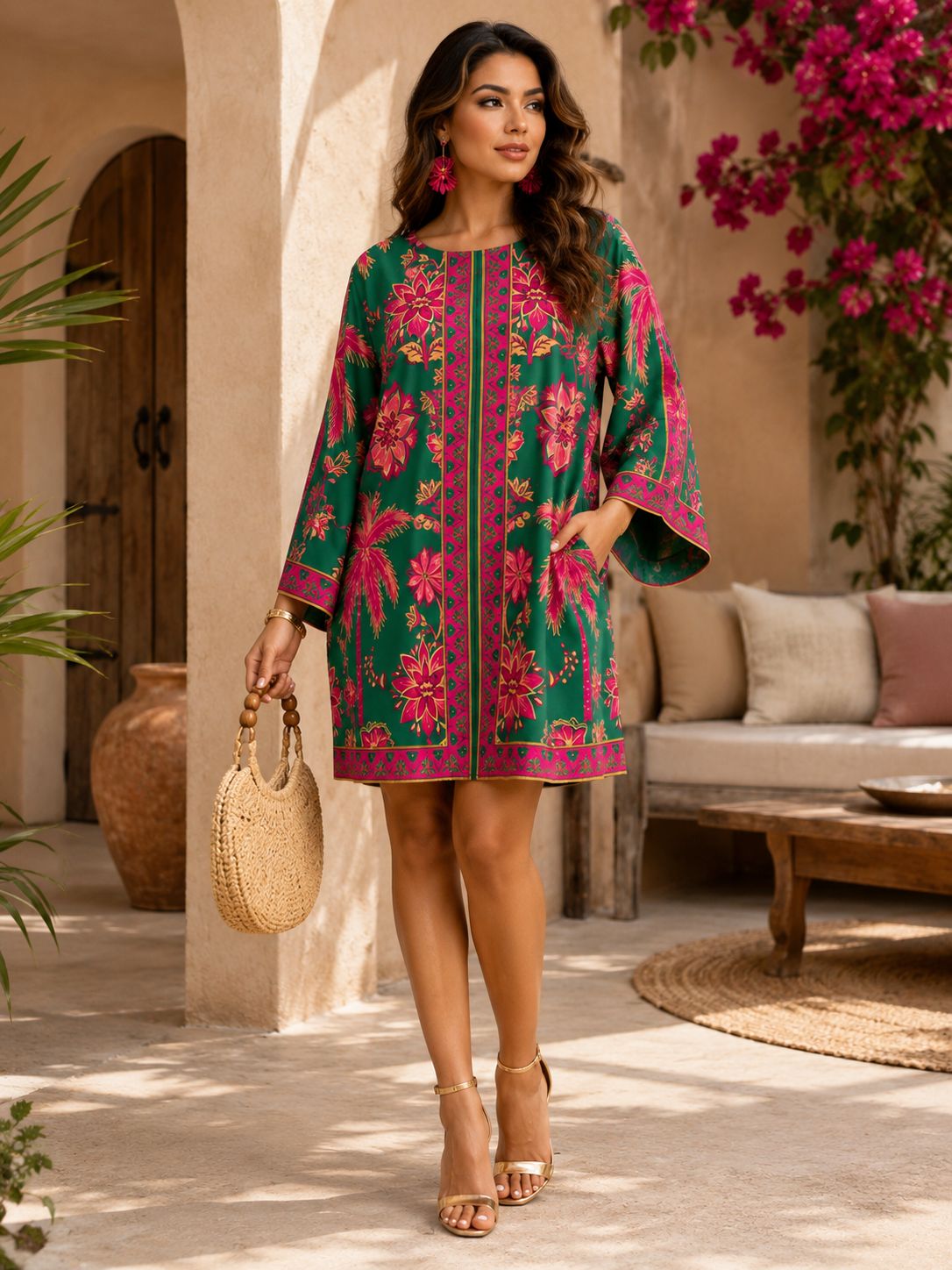 Tropical Bloom Tunic Dress