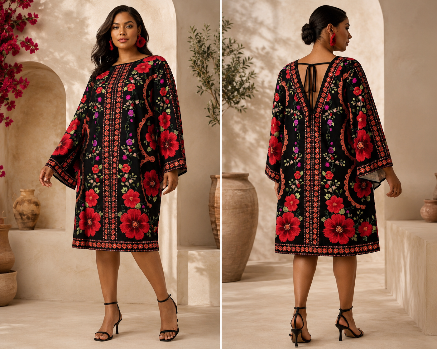 Midnight Bloom Tunic Dress