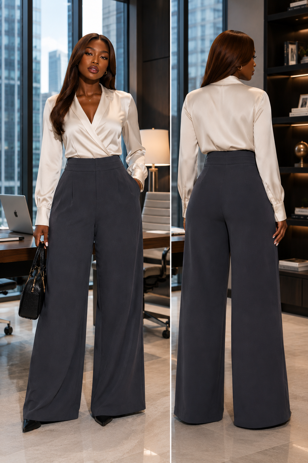 Executive Elegance Wide-Leg Pants