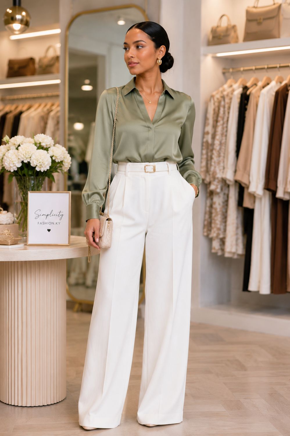 Executive Wide-Leg Pants