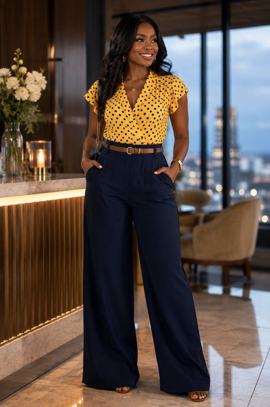  Belted Wide-Leg Pants
