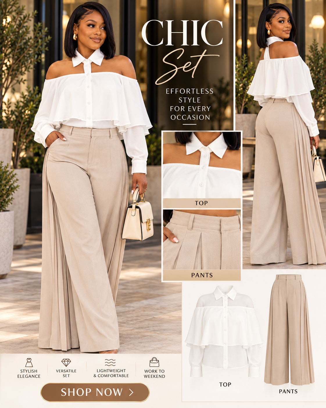  Chic Statement Pleated Wide-Leg Pants