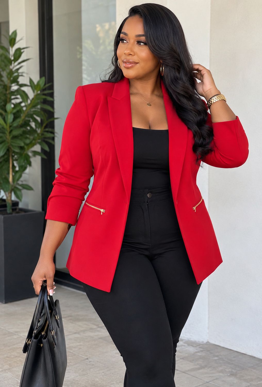 Chic Noir Tailored Blazer