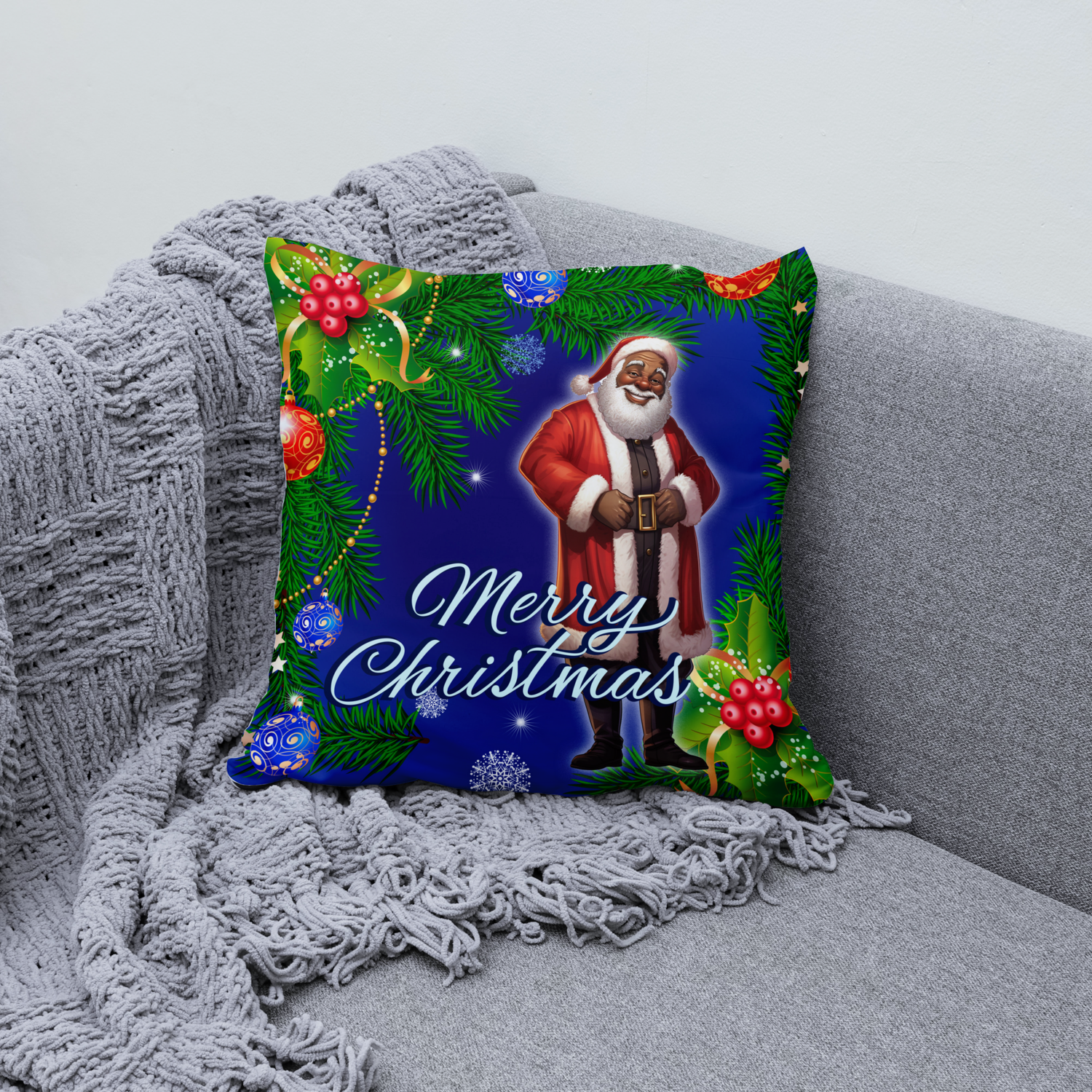 Santa Christmas Pillow 002 - 16x16
