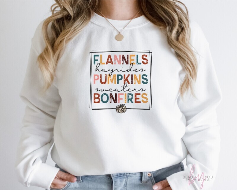 Flannels Hayrides Pumpkins Sweaters Bonfires