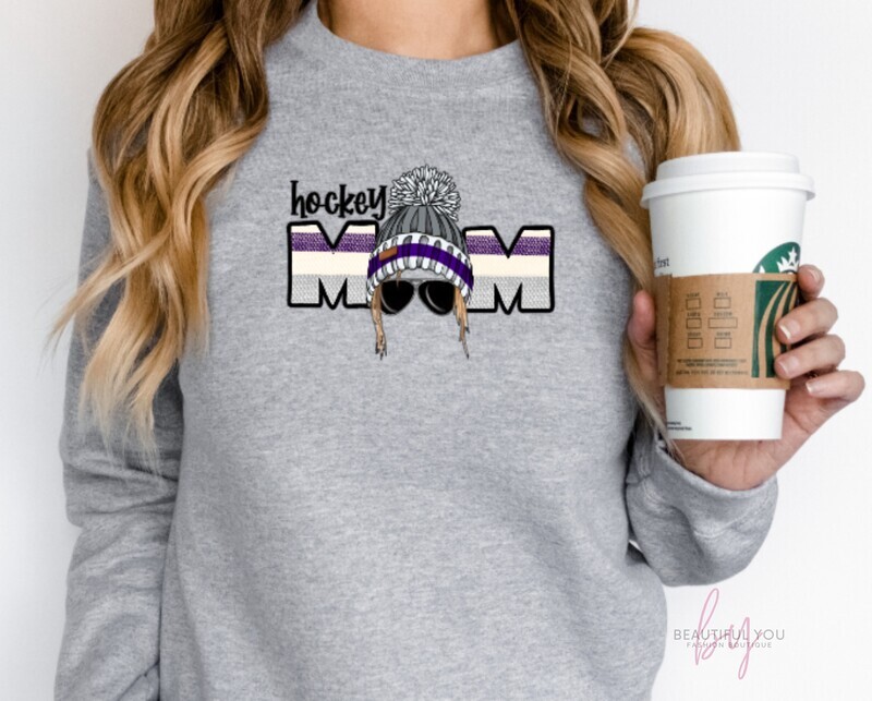Hockey Mom Blonde Grey Hat