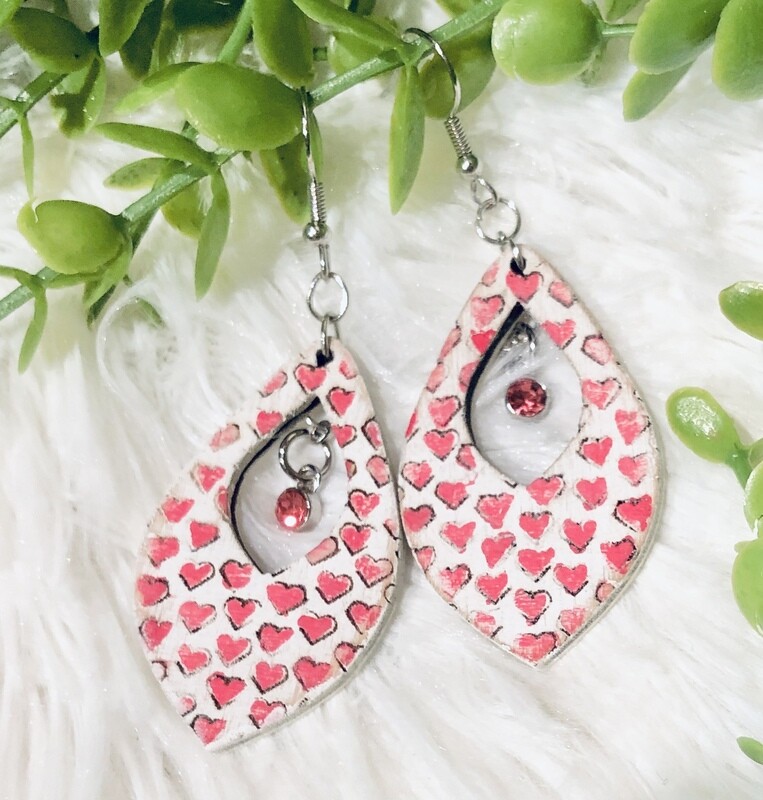 Distressed Hearts Hoop Earrings