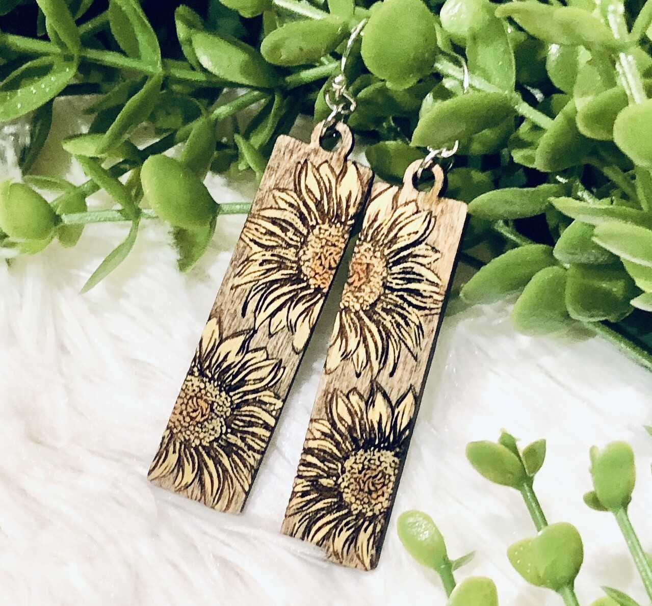 Sunflower BOHO Bar Shape Earrings