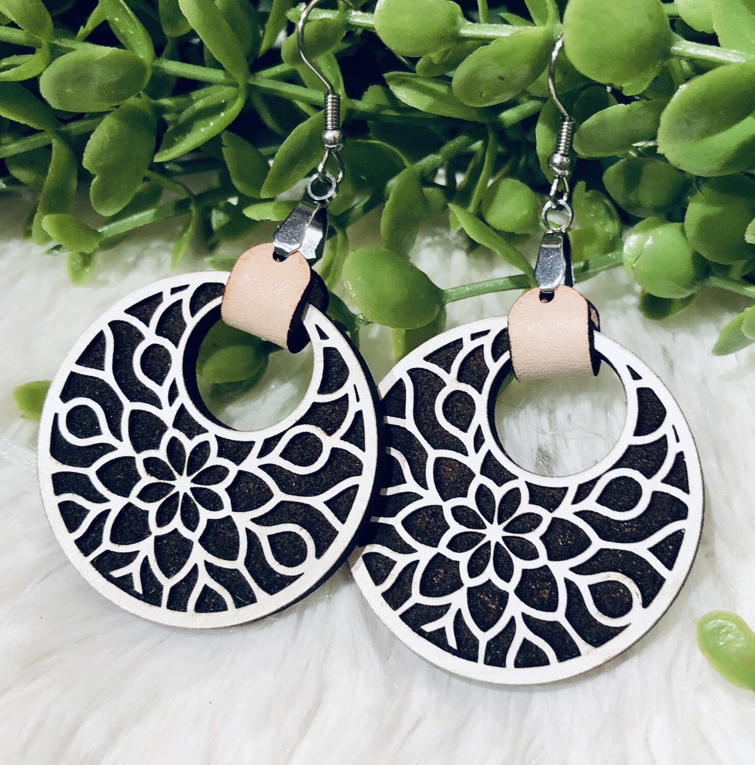 Flower Mandala Circle Earrings