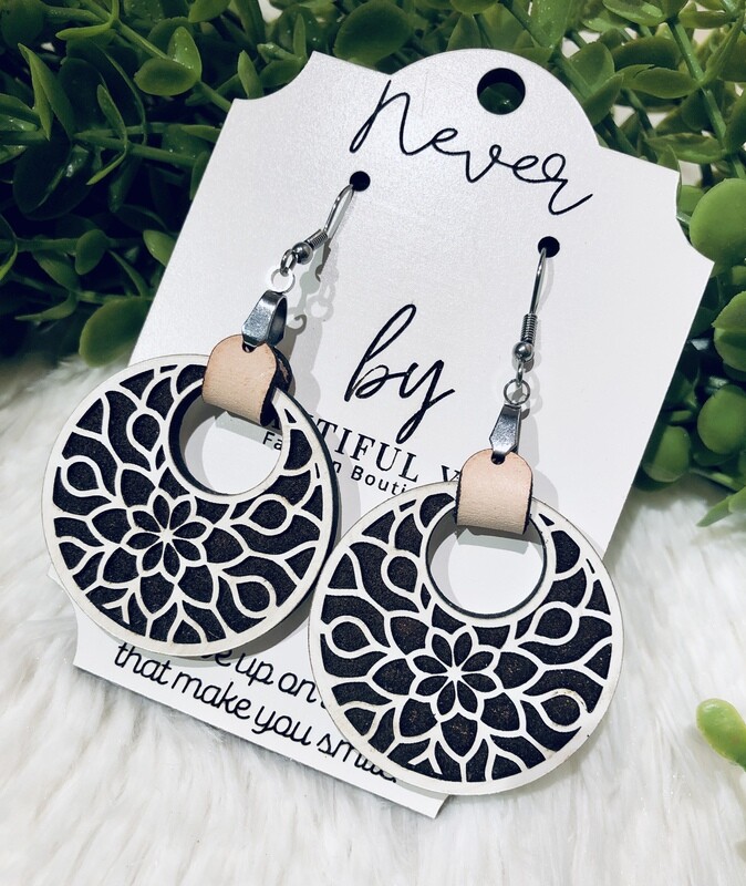 Flower Mandala Circle Earrings