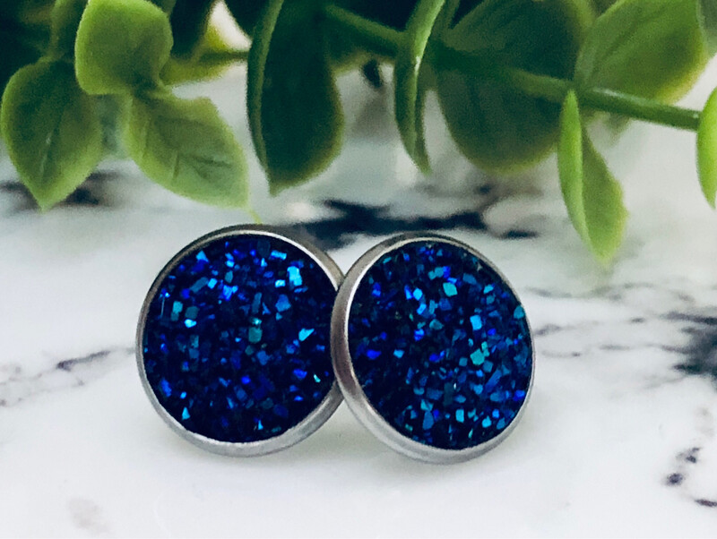 Twilight  - Druzy Crystal Stud Earrings 