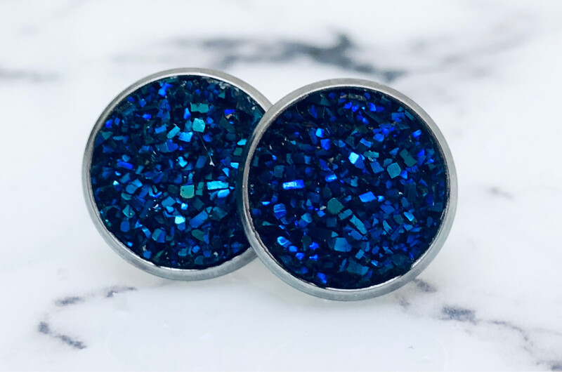Twilight  - Druzy Crystal Stud Earrings 