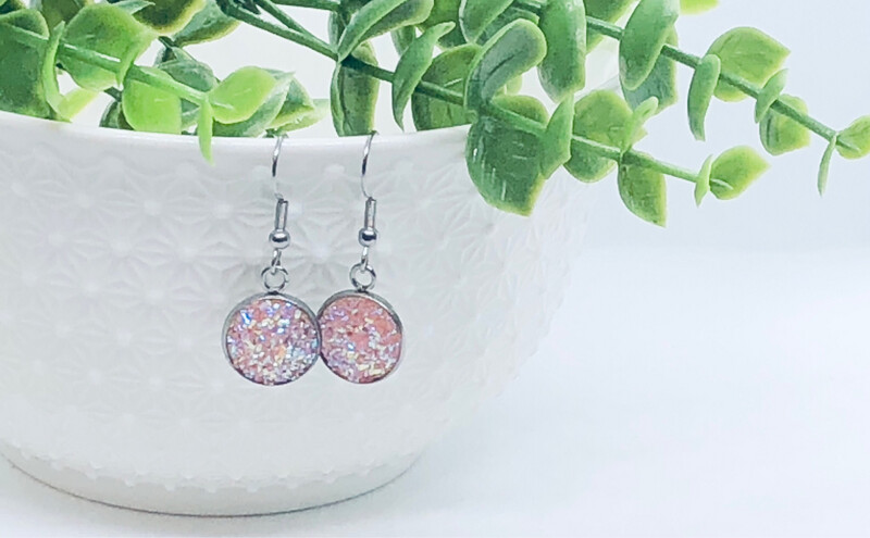 Ballet Slipper - Druzy Crystal Dangle Earrings
