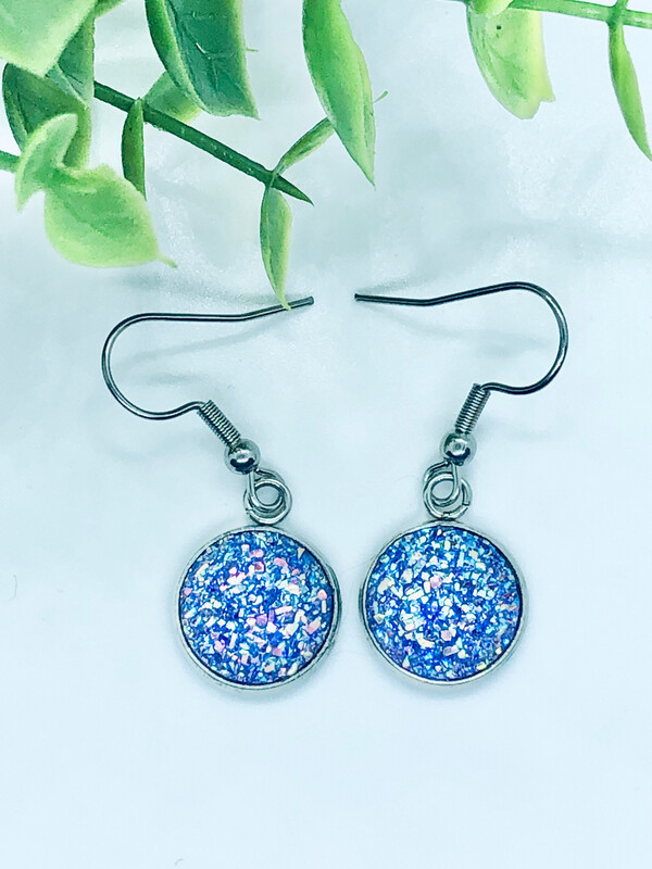 Lavender Dreams - Druzy Crystal Dangle Earrings 