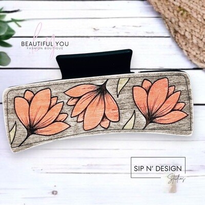 Apricot Bloom Hair Clip