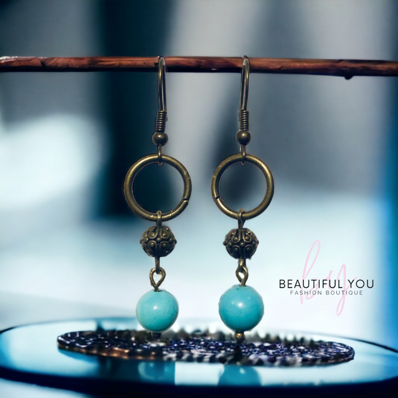  Ava - Vintage Brass Dangle Earrings