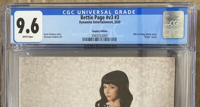 Bettie Page #3 - Riki "Riddle" LeCotey Cosplay Virgin - CGC 9.6