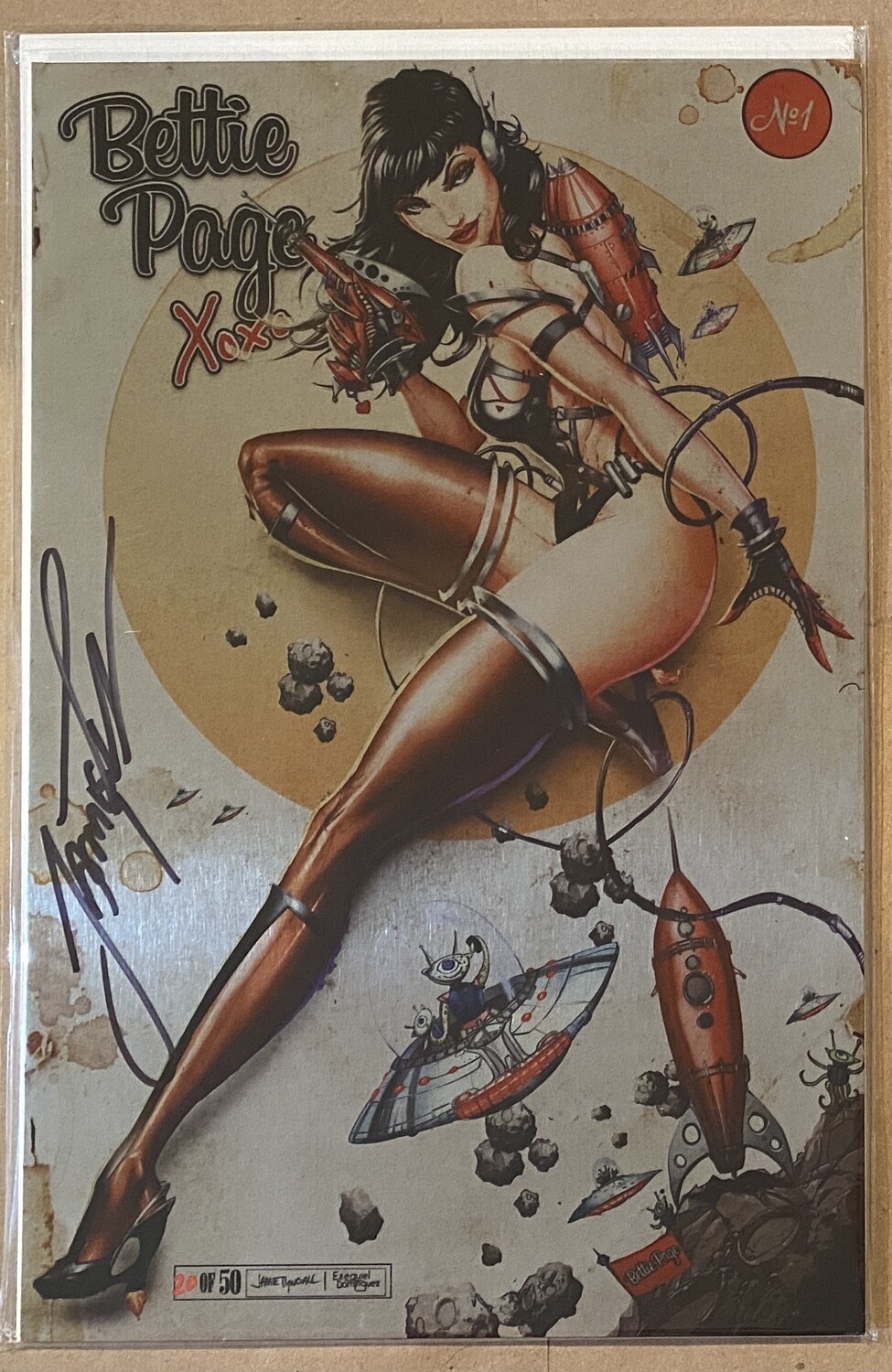 Bettie Page #1 - Retro / Fallout Nuka-Cola Metal (SIGNED)