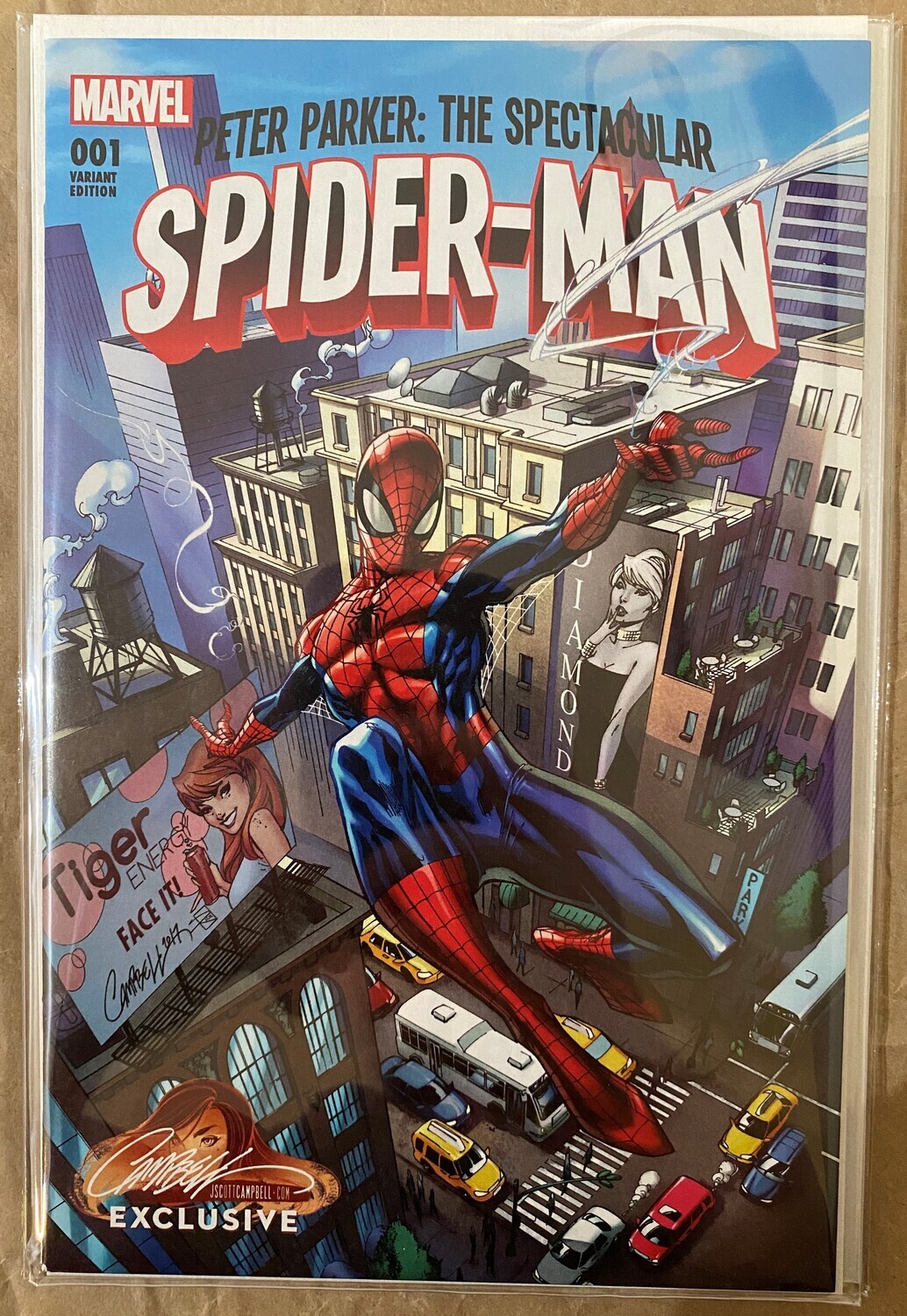 Peter Parker :The Spectacular Spider-Man #1 - J. Scott Campbell - Swing Exclusive (Signed &amp; Unsigned)