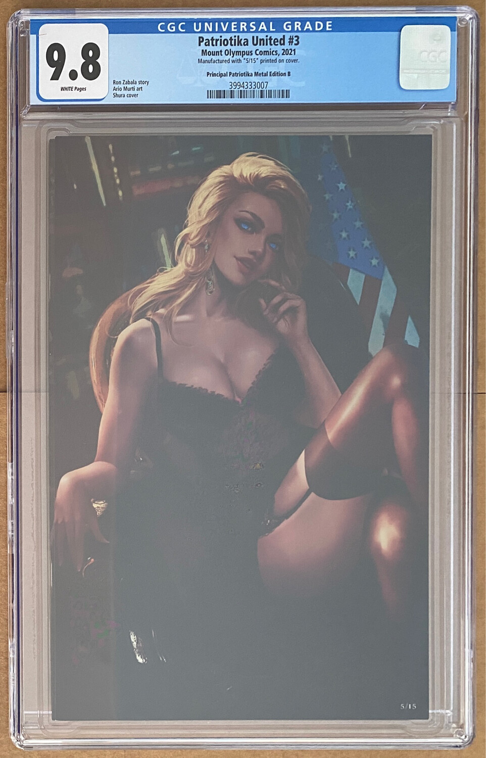 Patriotika United #3 - Principal Patriotika Lingerie Virgin Metal - CGC 9.8