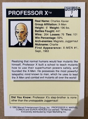 Marvel Comics Super Heroes - Professor X Card