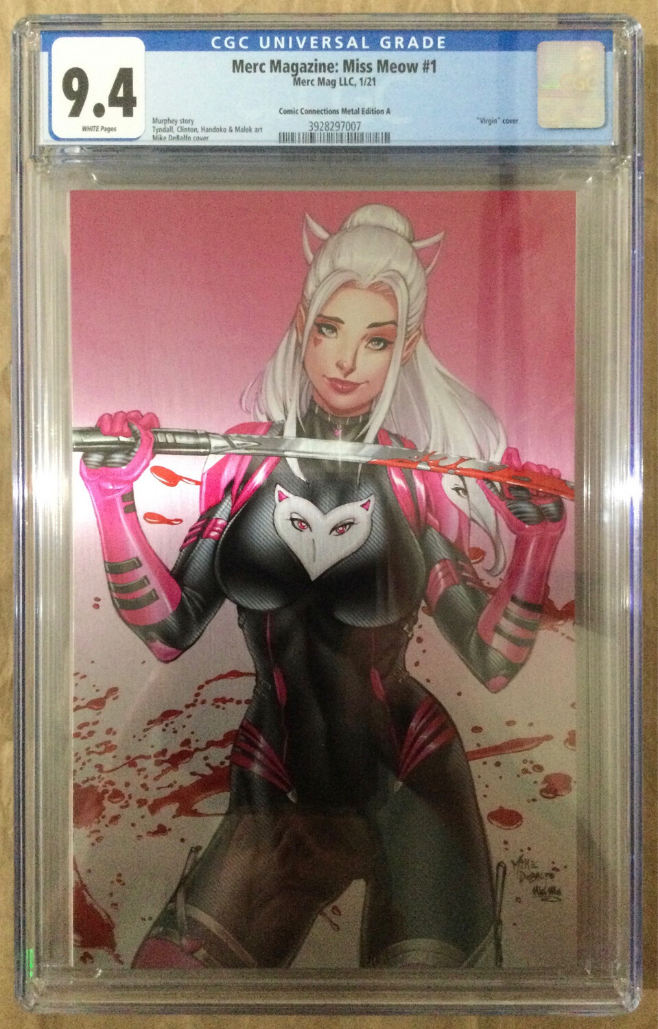 Miss Meow #1 - Comics Connection Virgin Metal - CGC 9.4