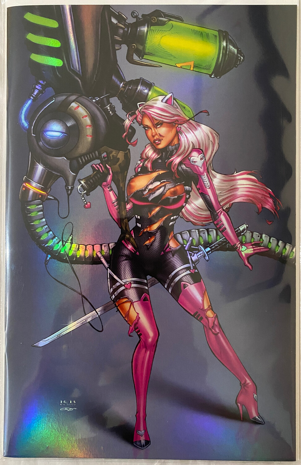 Miss Meow #3 - Pew Pew Virgin Holofoil Variant