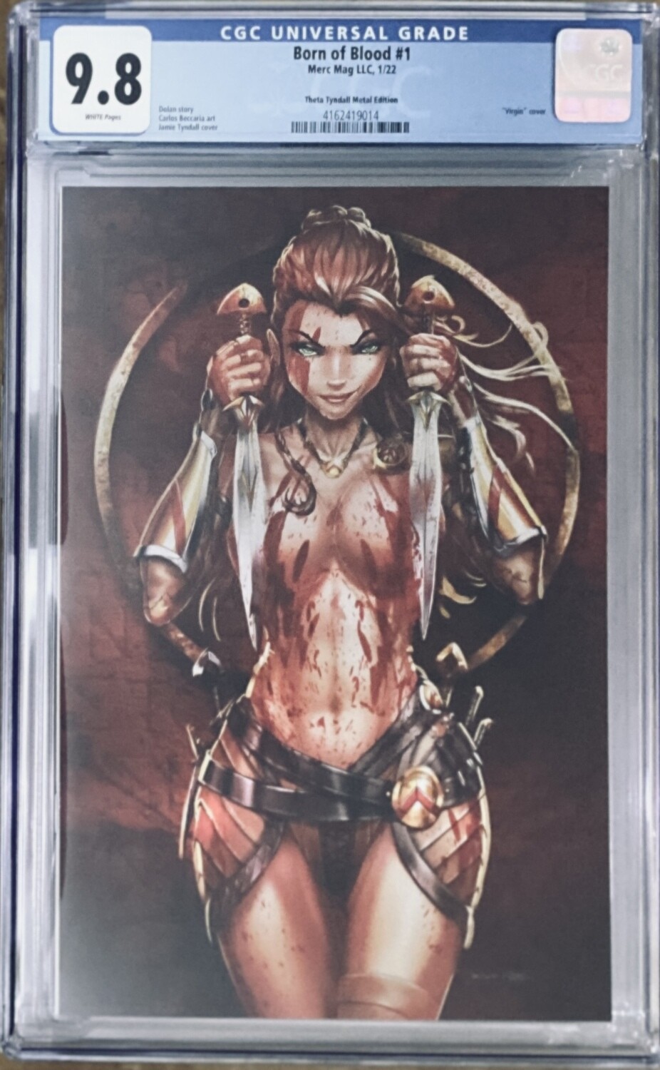 Born of Blood #1 - Theta Virgin Metal Kickstarter Exclusive - CGC 9.8