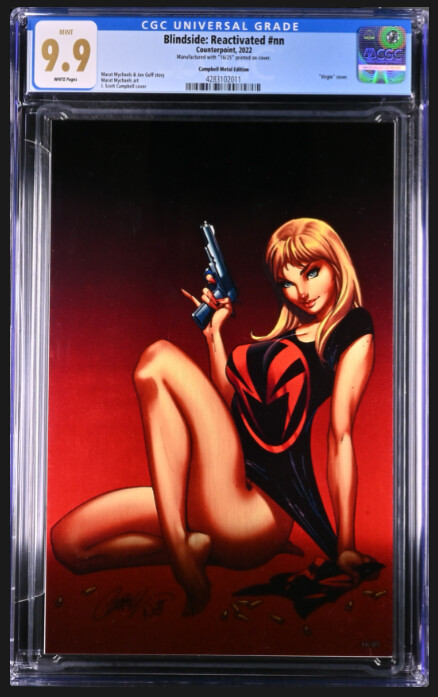 Blindside Reactivated #1 - J. Scott Campbell - Virgin Metal Exclusive - CGC 9.9 (Ultra Rare)