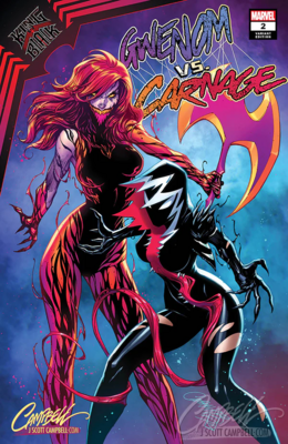 King In Black: Gwenom Vs Carnage #2 - J, Scott Campbell - Venomized Variant
