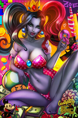 Gaslighters #4 - Dhaxina - Harley Quinn Princess Peach Cosplay Exclusive