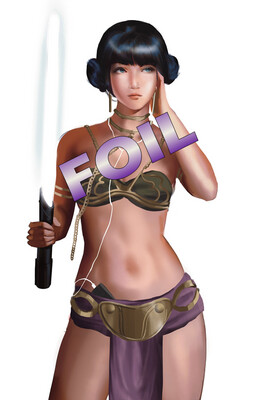 !Cherry Fox Comics Exclusive - Con Artists #4 - Jedi Girl Virgin Holofoil Slave Leia