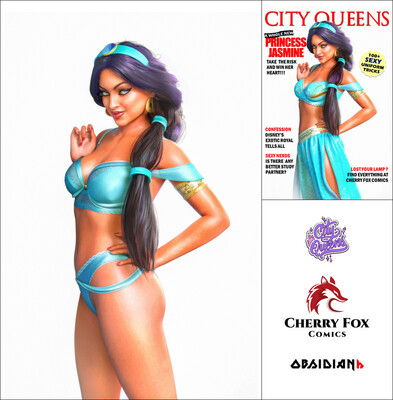 !Cherry Fox Comics Exclusive - City Queens #1 - Jasmine Cosplay &amp; Lingerie Matched Set