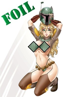 !Cherry Fox Comics Exclusive - Valkyrie Saviors #1 - May the 4th - Sexy Lady Fett - Virgin Topless Cover (Foil)