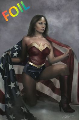 ! Alexandria Ocasio-Cortez &amp; the Freshman Force #1 - Cohen - Wonder Woman Cosplay Virgin Foil Exclusive