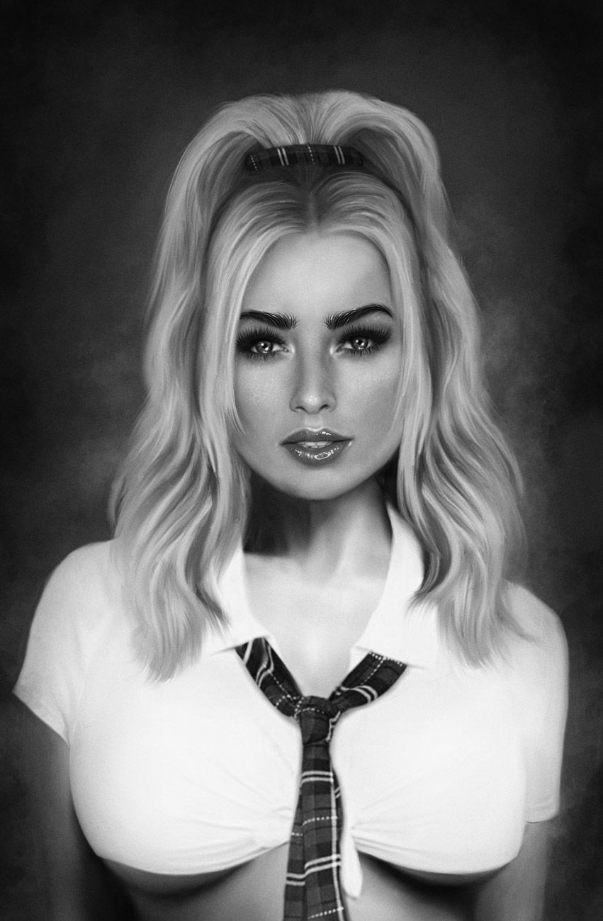 Valkyrie Saviors Key of Storms - School Girl Larissa - Ultra Rare Black &amp; White Virgin Variant