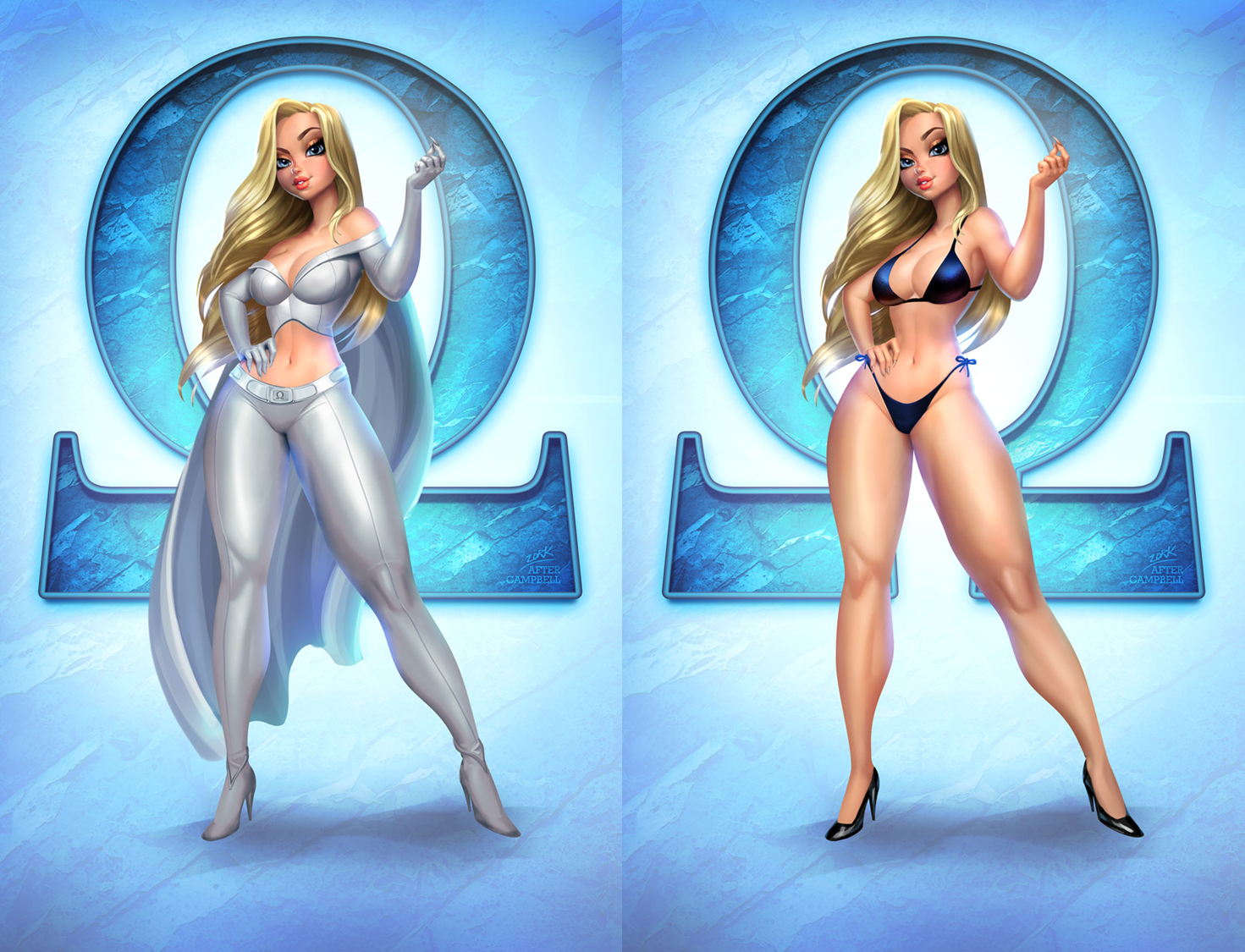 Patriotika United - Emma Frost Cosplay Virgin Holofoil &amp; Lavafoil Exclusives