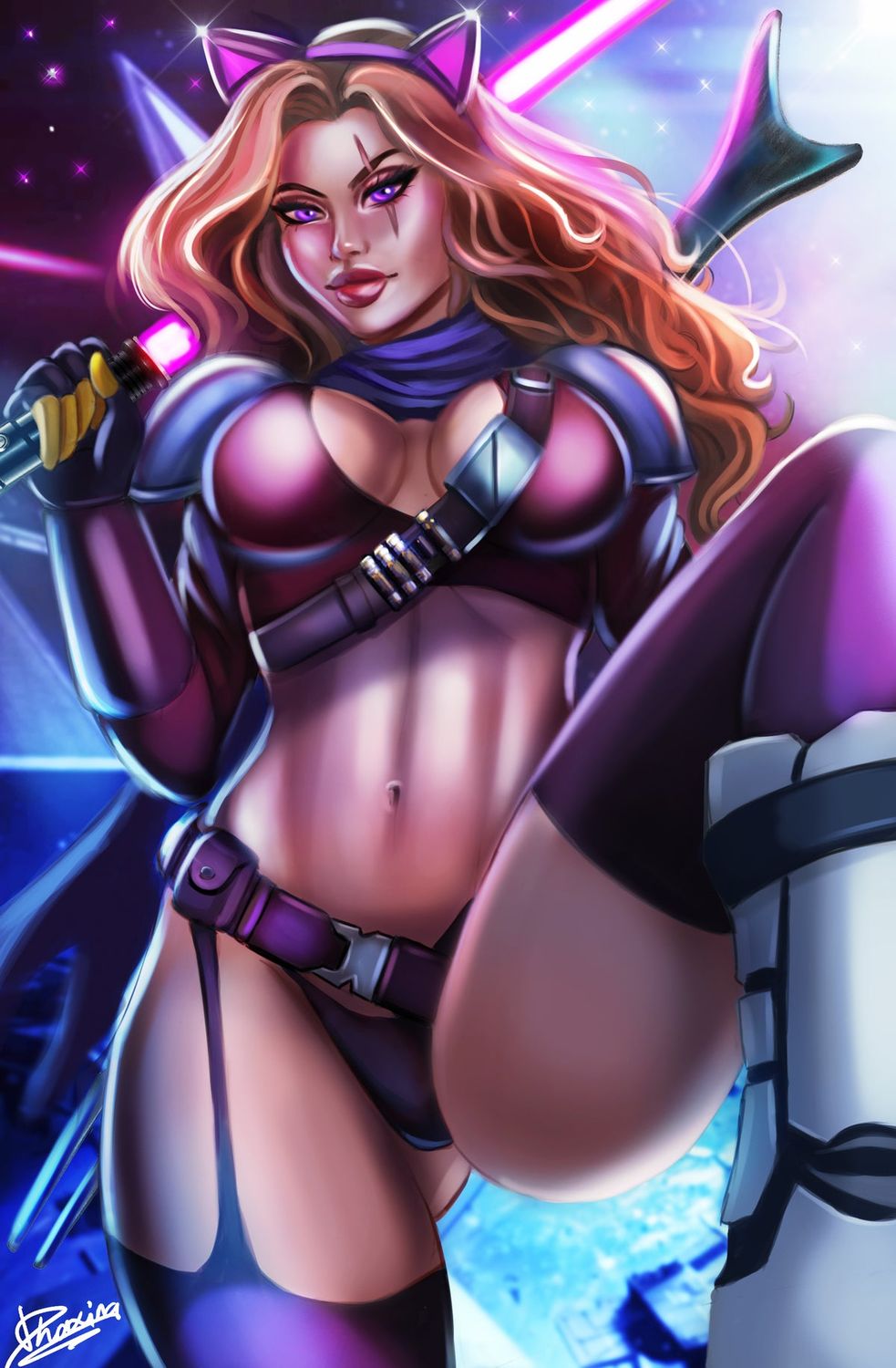 Totally Rad Wars 2 - Dhaxina - Kitty Helmet Off Nice &amp; Naughty Variants