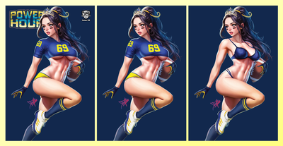 ! Cherry Fox Comics - Power Hour #2 - Dhaxina - Princess Belle &quot;Go Blue&quot;  Exclusive Set